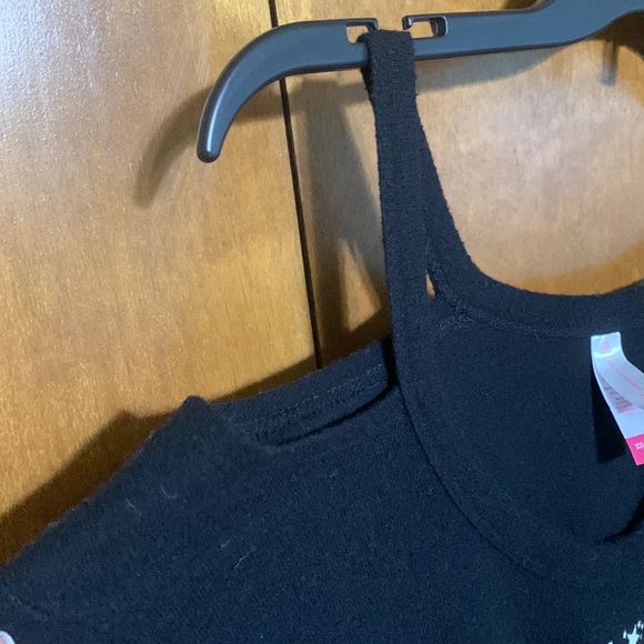 NO BOUNDARIES- Skeleton Black Long sleeve Shirt/ Open shoulder - Picture 2 of 9